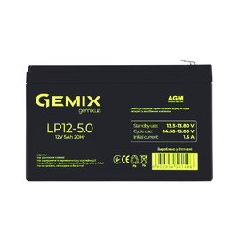 Аккумуляторные батареи Аккумуляторная батарея Gemix LP12-5.0 Чорний